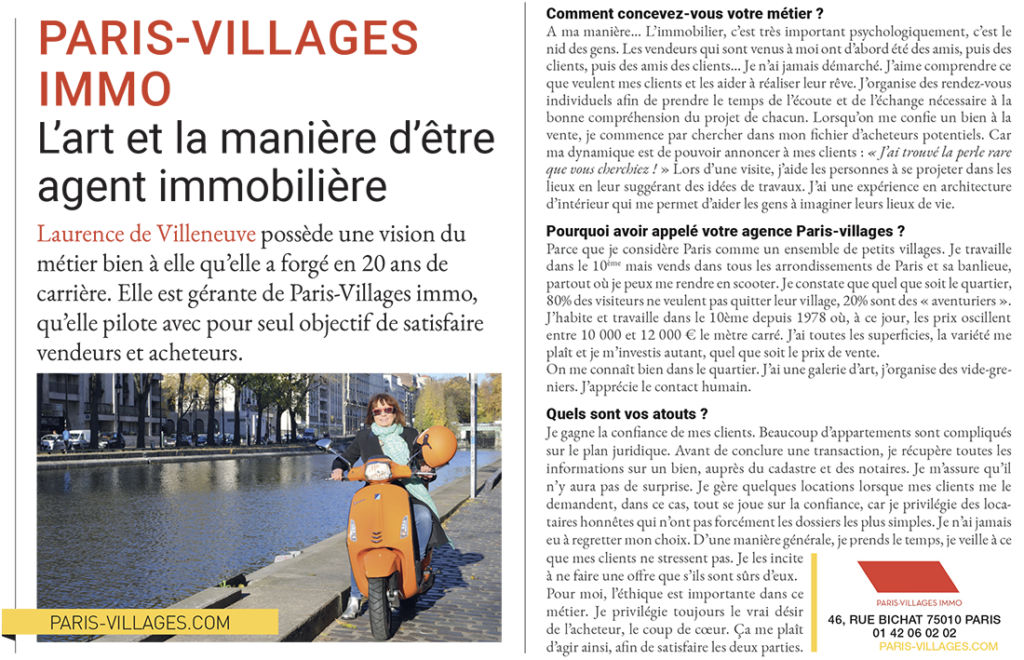 Article Challenges Paris Villages Immo